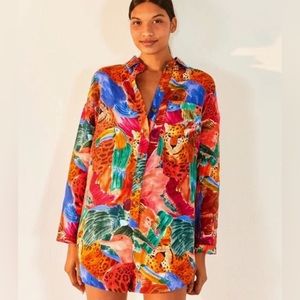 Brand New Never Worn Small Farm Rio Animal Collage Romper